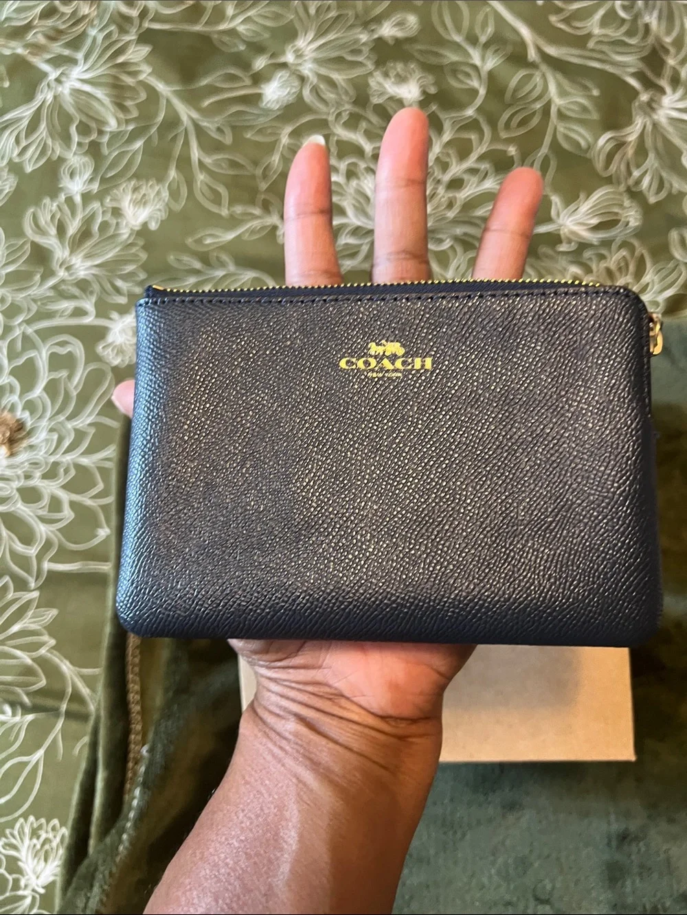 Coach Black Leather Wristlet